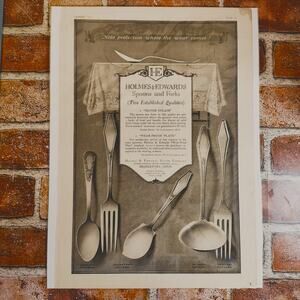 1918 Holmes & Edwards Spoons Forks Original Vtg PRINT AD‎ Flatware Silverware